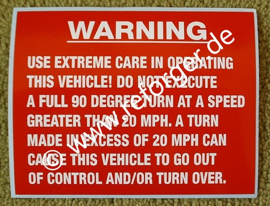 M151 Warning Sticker Turn Over